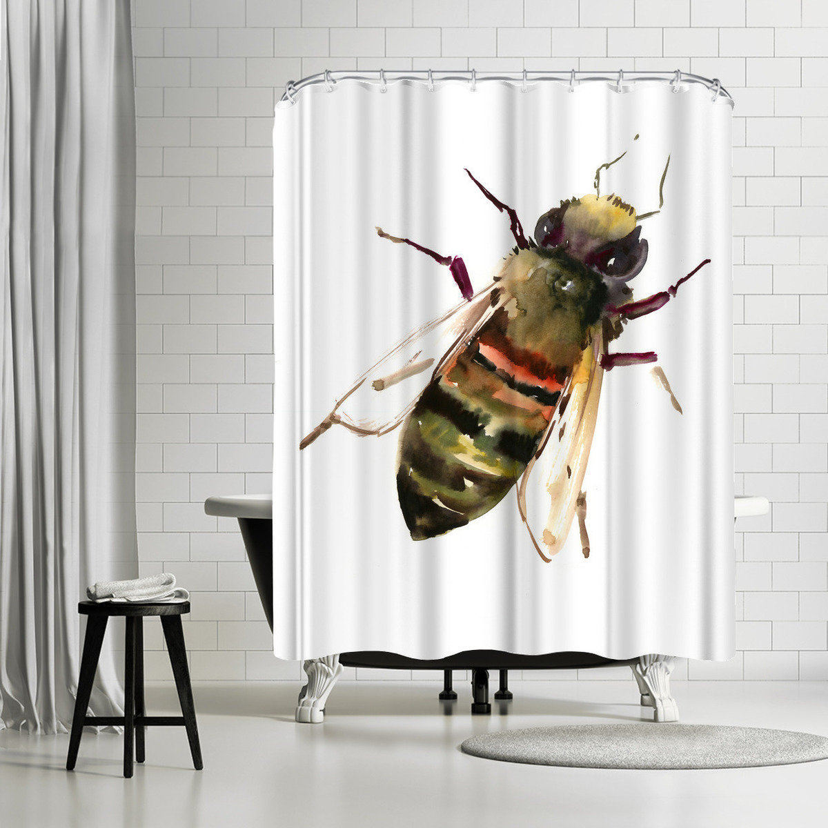 East Urban Home Suren Nersisyan Honey Bee Single Shower Curtain Wayfair