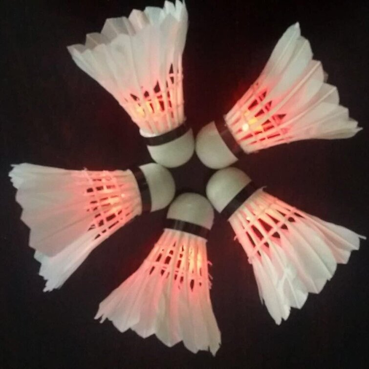 4PCS LED Badminton Shuttlecocks Lighting Birdies Glowing Outdoor Night Sports 