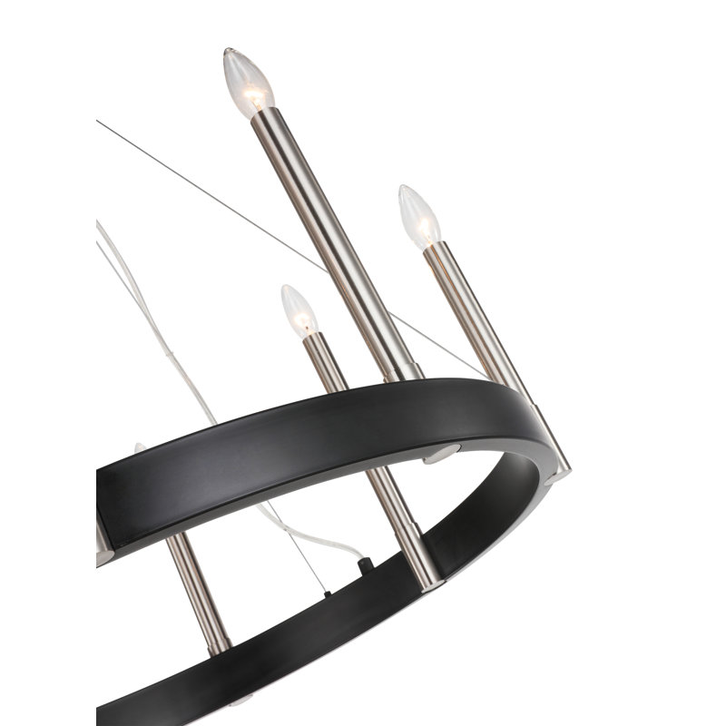 Ostrom Circular 8 Light Wagon Wheel Chandelier