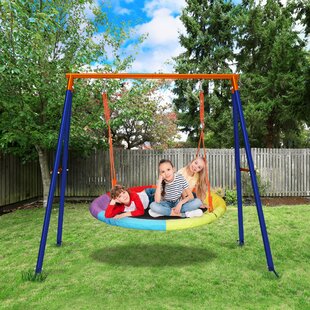 2X Swing Seat Set Childrens Kids Toddler Outdoor Garden Safety Playing Toys Blue 