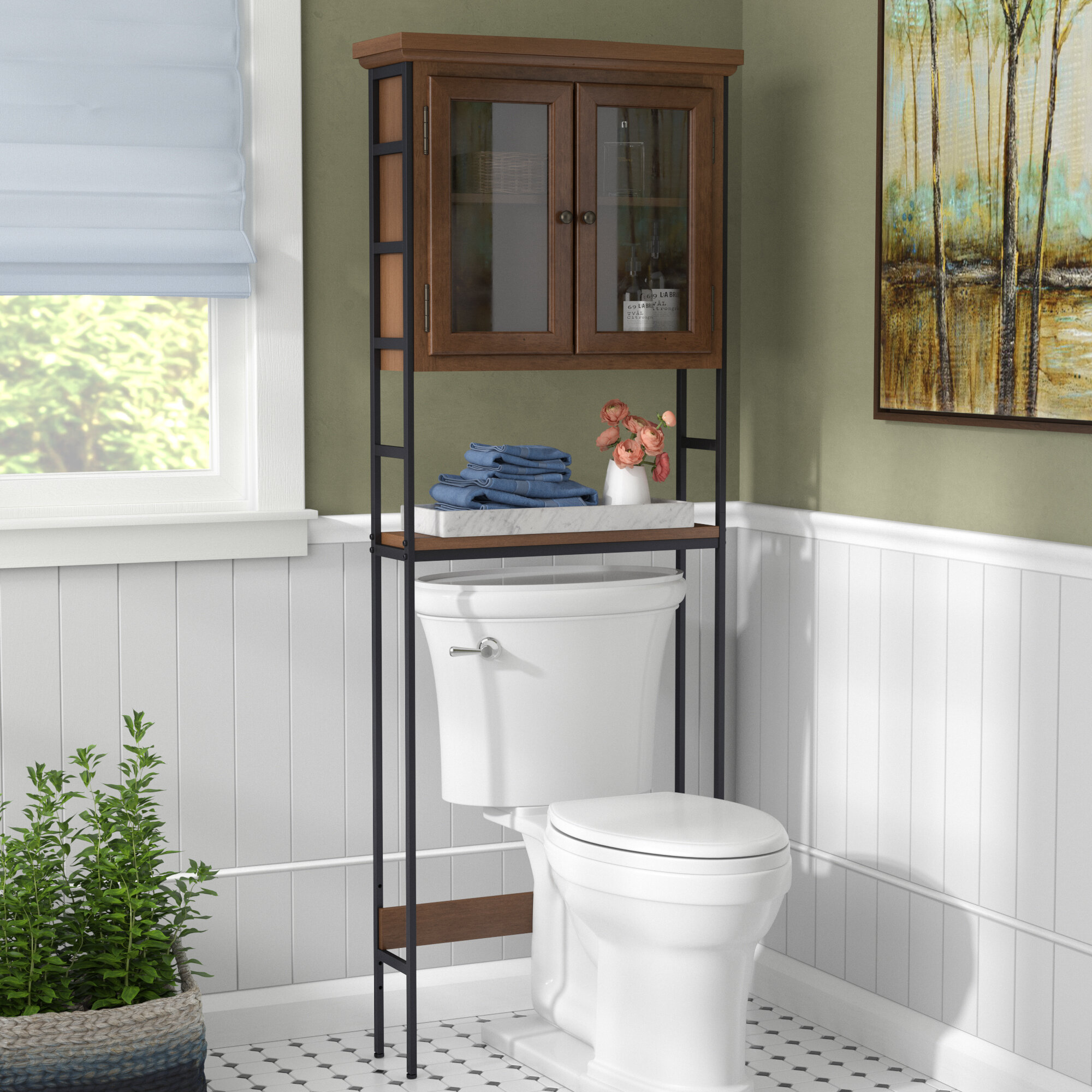 Three Posts Foxborough 255 W X 675 H X 8 D Solid Wood Over The Toilet Storage Reviews Wayfair