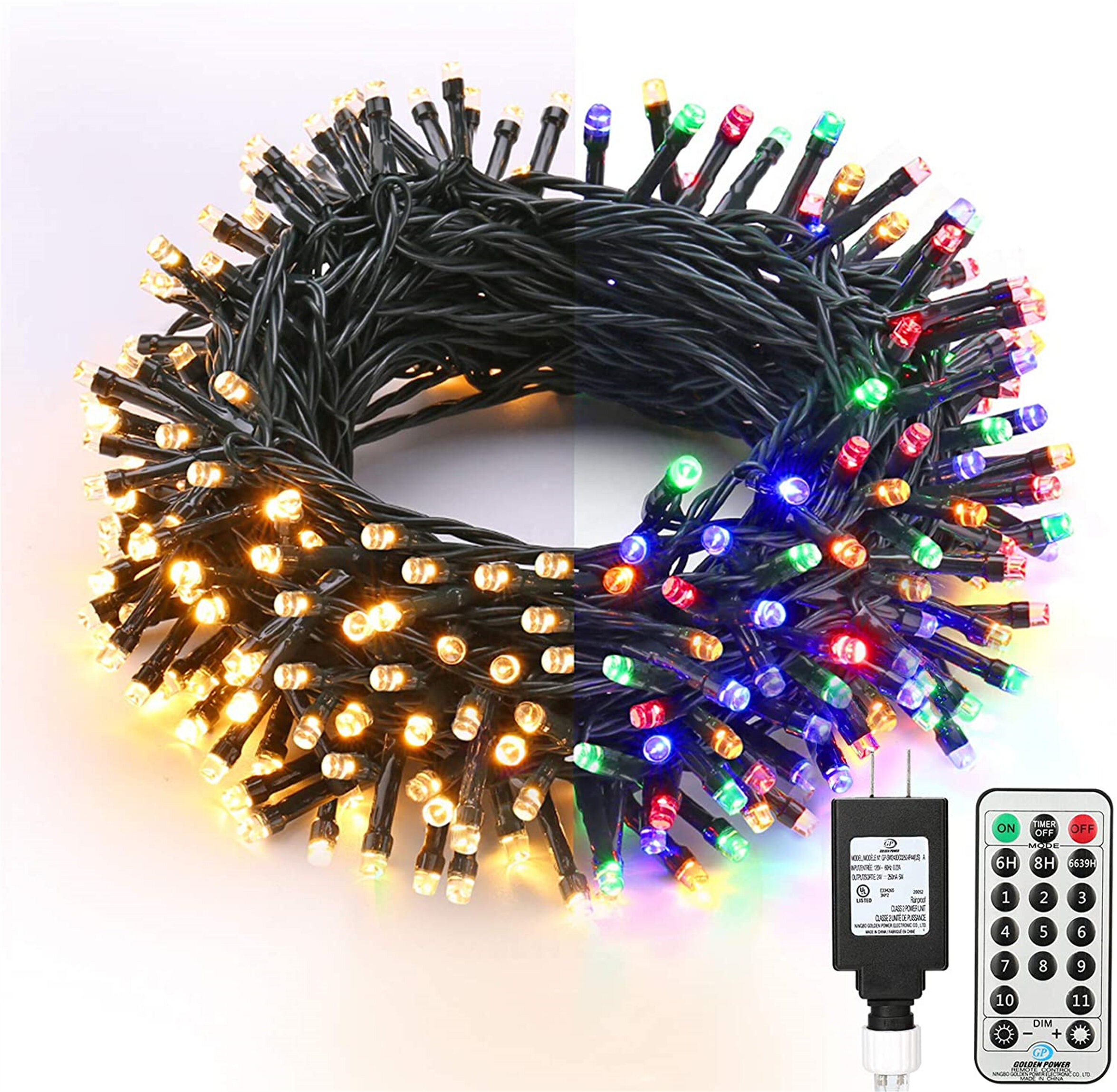 100 Count LED M8 Warm White Christmas Trunk Wrap Lights 