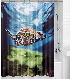VANSEEING Sea Turtle Shower Curtain Set Teal Ocean Marine Animal Watercolor Bathroom Curtain Turquiose Nautical Tortoise Decorative Cloth Fabric Bathroom Curtain Decor 72x72inch