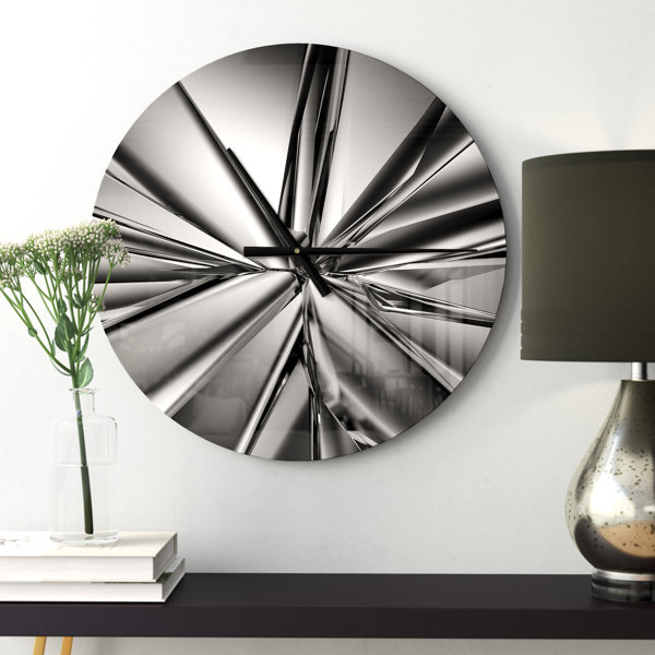 East Urban Home Oversized Futuristic Crystal Background Wall Clock ...