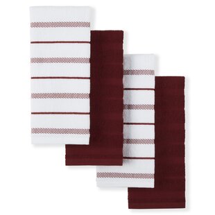 Kitchen Dish Hand 3 Towels 2 Dishcloths Drying Mat Set of 6 New Solid Red Color 