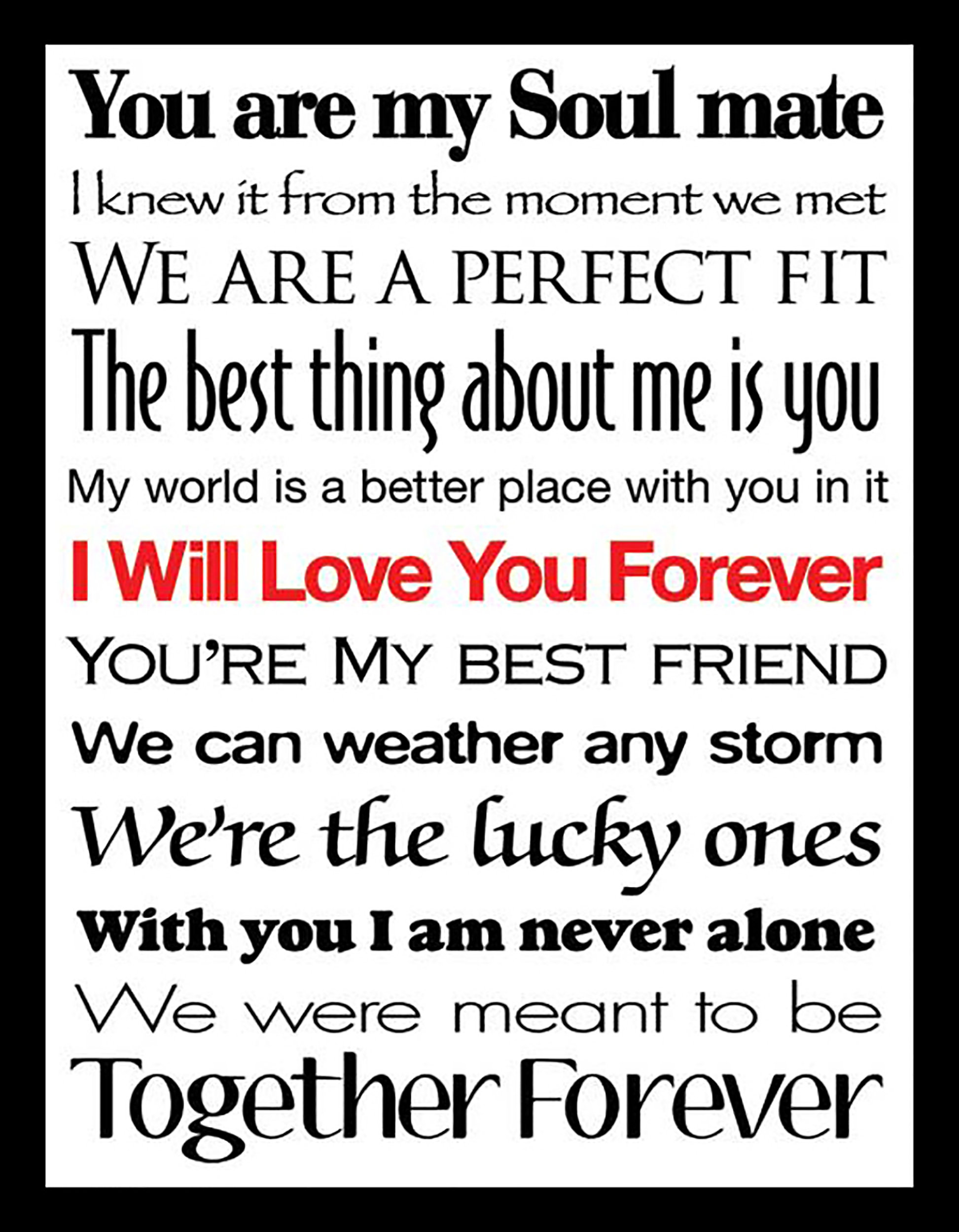 Pictureperfectinternational I Will Love You Forever Ii - Single Picture  Frame Textual Art & Reviews | Wayfair