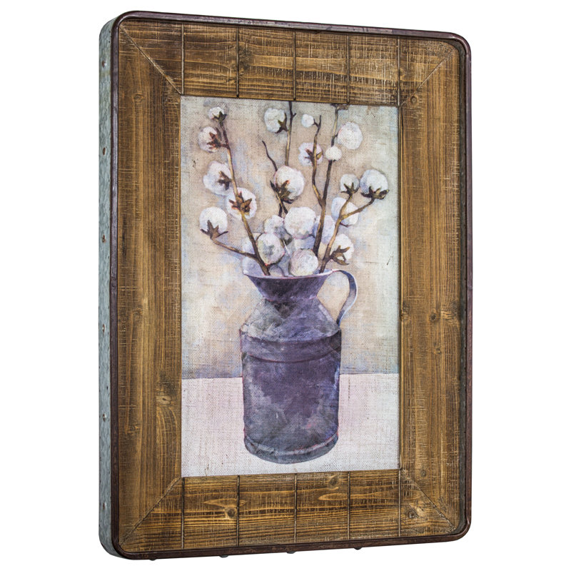 August Grove Rustic Flower Still Life Painting Print On Wood