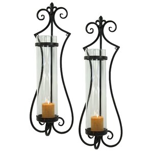 Rhodes Metal and Glass Sconce (Set of 2)