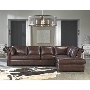 Leather Sectional Sofas You Ll Love Wayfair Angelina Leather Sectional