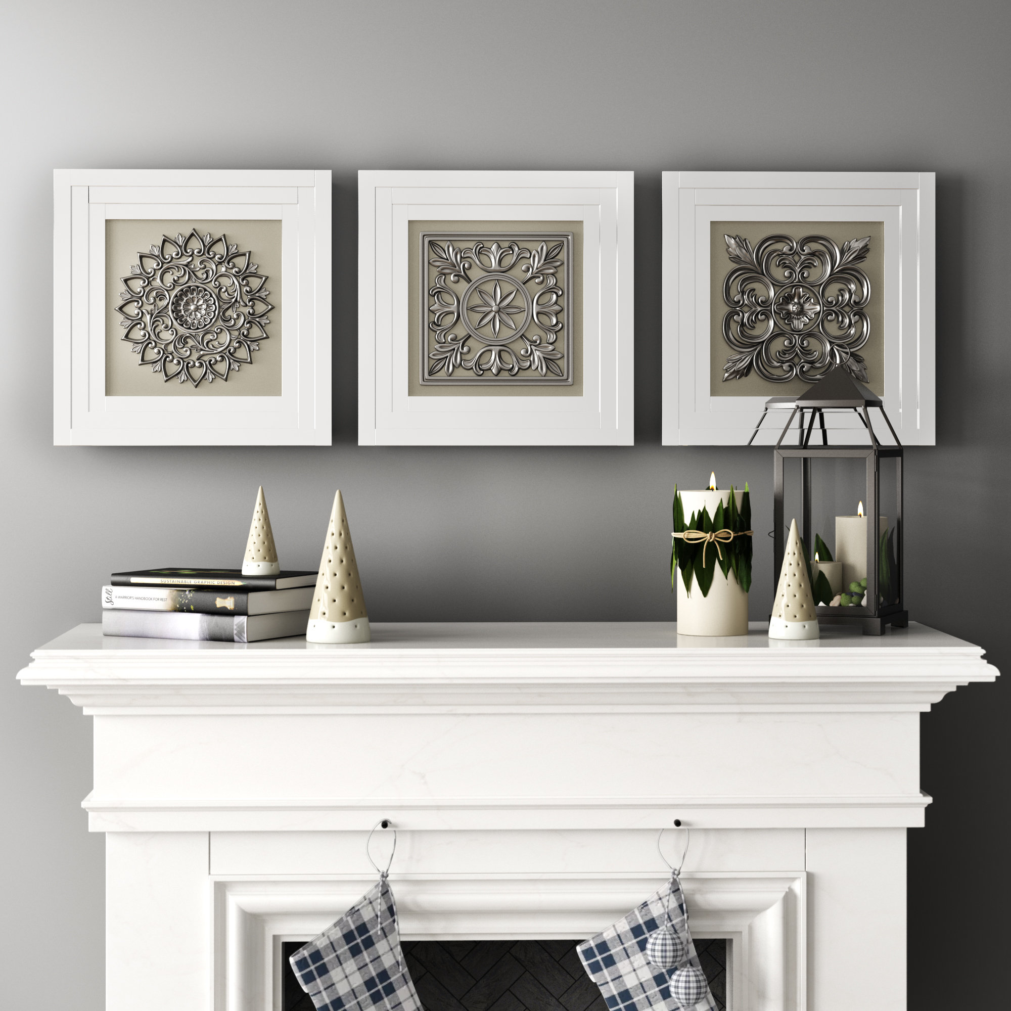One Allium Way Elegant Styled Grey Metal 3 Piece Wall Art Set Reviews Wayfair Ca