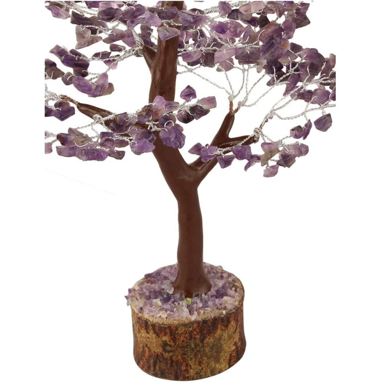 Amethyst Gemstone Bonsai Money Gift Tree Crystal Cleansing Reiki Healing Feng Shui Prosperity Stones /& Crystals Positive Energy Gem Figurines Good Luck Chakra Balancing 10 inch Silver Wire