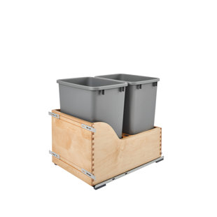 Pull Out Trash Can Cabinet Wayfair Double 8 75 Gallon Pull Out Trash Can
