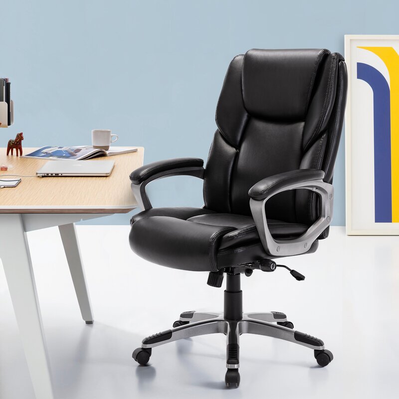 Inbox Zero Bonded Leather Office Chair Adjustable Built In Lumbar Support And Tilt Angle High Back Executive Computer Desk Chair For Office Workers Students Wayfair Ca