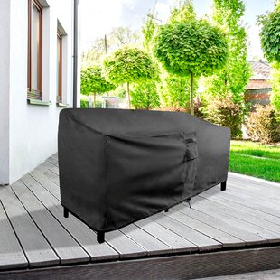 Waterproof Outdoor Stack of Chair Cover 27W x 33D x 46H inch Black Porch Shield Patio Stackable Chair Covers 