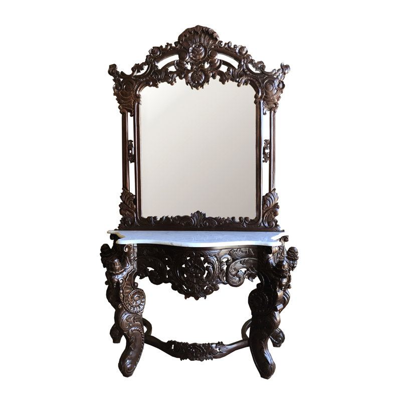 Astoria Grand Pico 49 Solid Wood Console Table And Mirror Set
