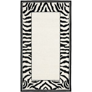 Bridges White/Black Area Rug