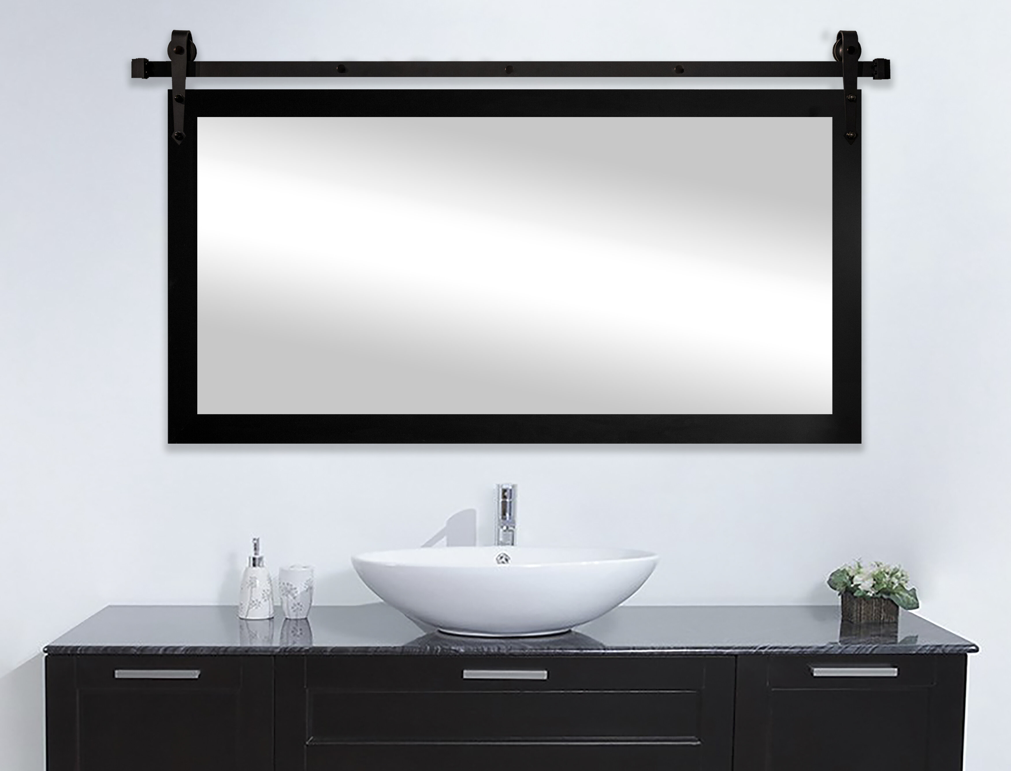 Laurel Foundry Modern Farmhouse Abraham Horizontal Barn Bathroom Vanity Mirror Reviews Wayfair