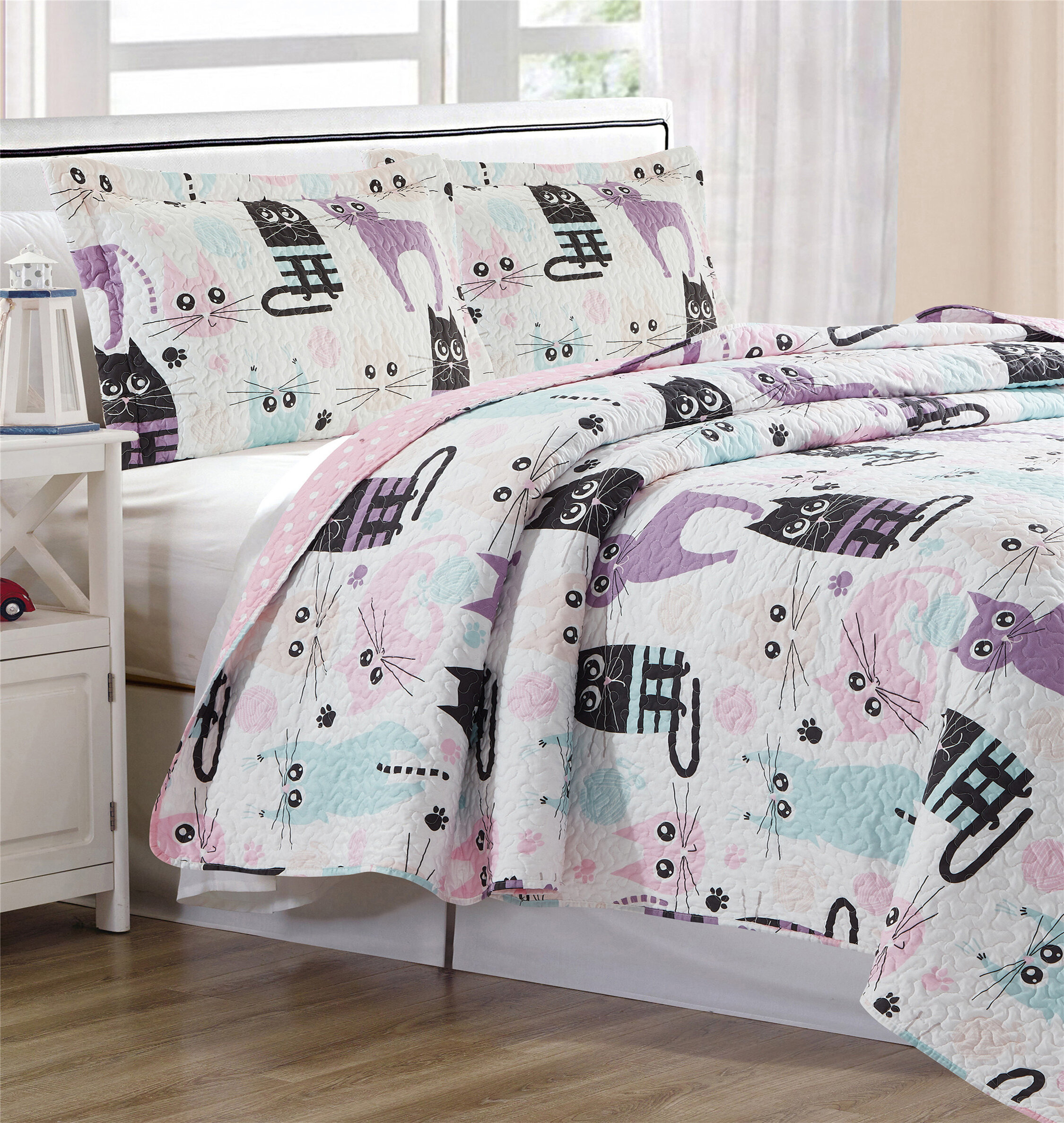 Zoomie Kids Mcvicker Catclaw Reversible Quilt Set Wayfair