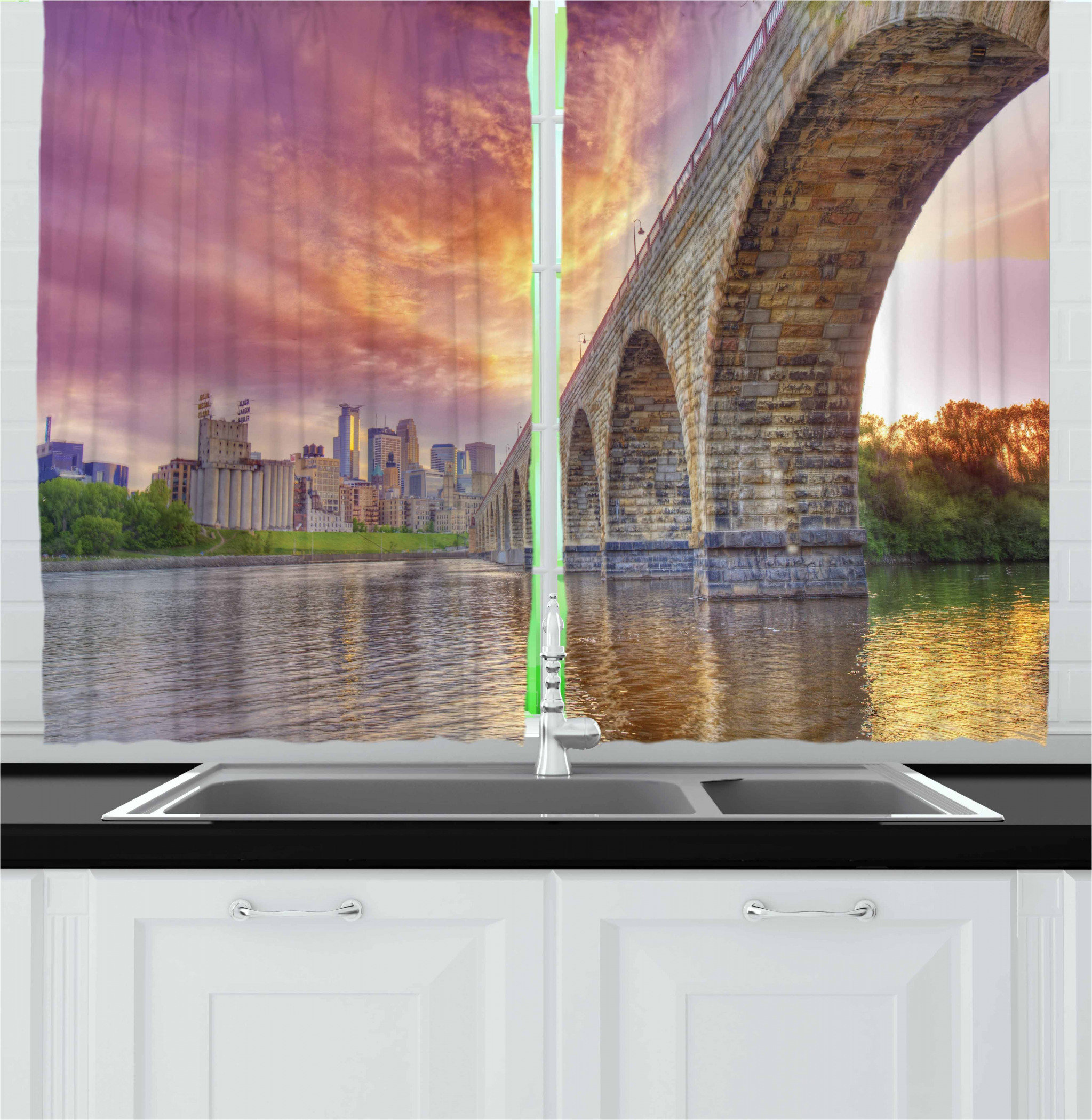 East Urban Home Minnesota 2 Piece Kitchen Curtain Set Wayfair