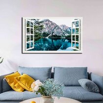 Sunrise Over Mountain 3D Window Bay Effect Poster Art Wall Print Home Decoration 