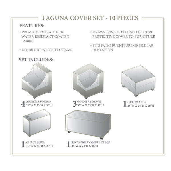 Rosecliff Heights East Village 10 Piece Patio Furniture Cover Set Wayfair