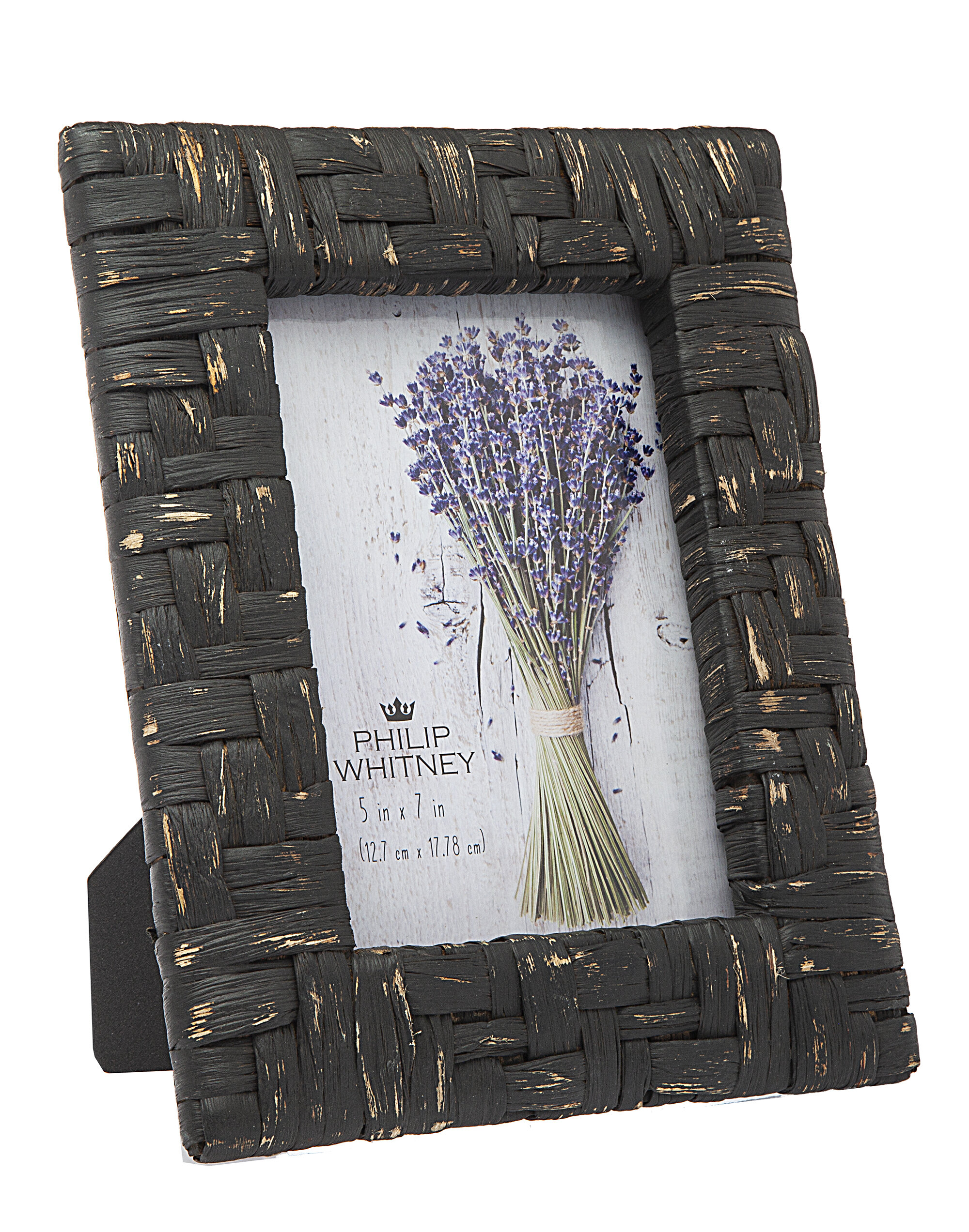 Black/brown Distressed Timber/Wicker Effect 4x6 Photo Picture Frame glass front