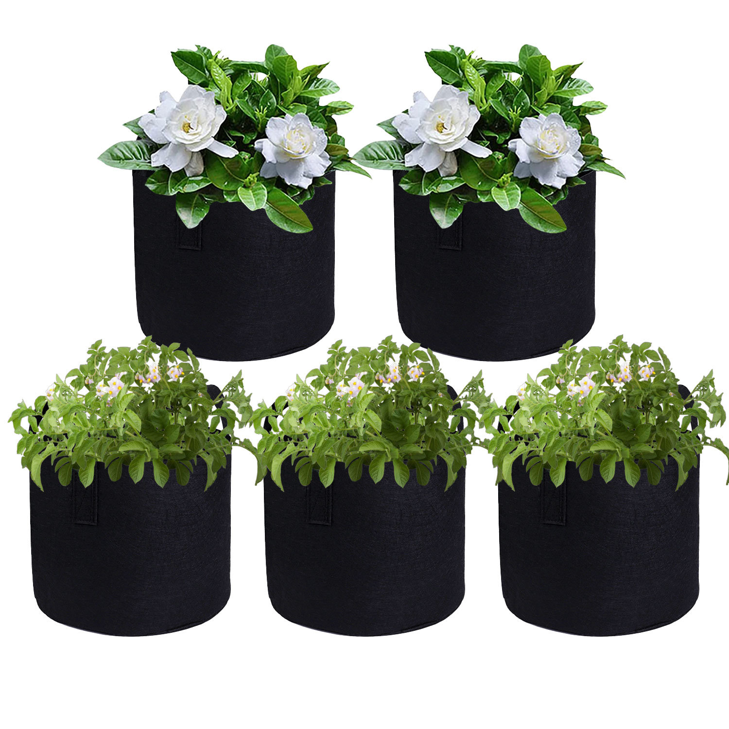 Fabric Grow Pots Breathable Bag Root Container Plant Pouch Grow Bag 