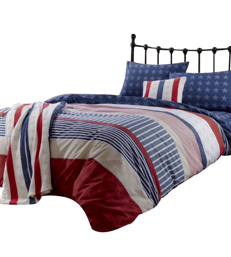 Catherine Lansfield Stars And Stripes Easy Care Duvet Cover Set