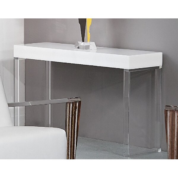 white acrylic console table