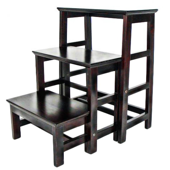 Wayborn 3 Step Wood Retractable Stool With 200 Lb Load 3 Step Wood Retractable Stool With 200 Lb Load Capacity
