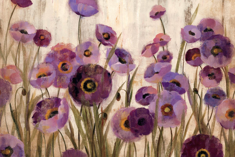 Charlton Home Pink And Purple Flowers Painting Print On Wrapped