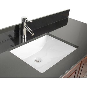 Ceramic Rectangular Undermount Bathroom Sink with Overflow