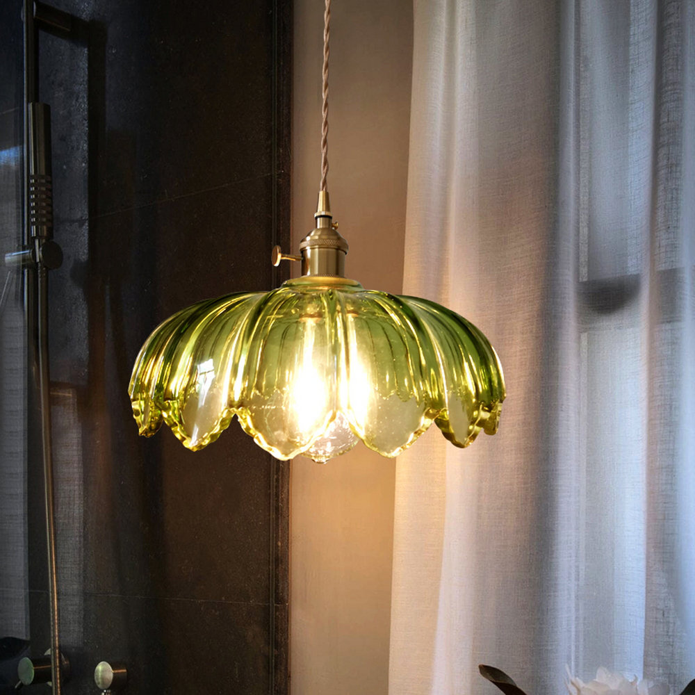 Rosdorf Park Vintage Glass Pendant Light With Switch | Wayfair