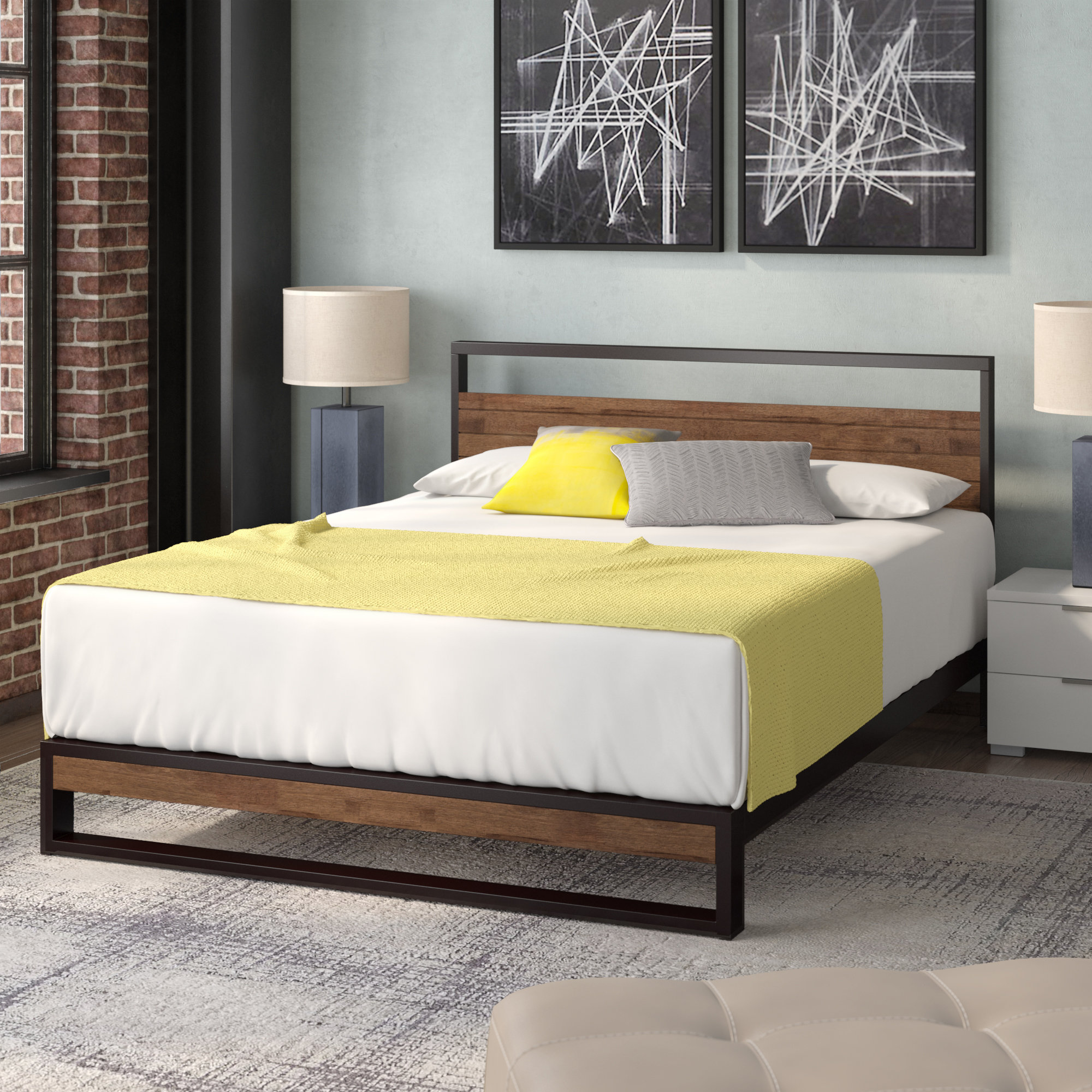 Tara Low Profile Platform Bed Union Rustic