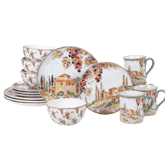 Pelkey 16 Piece Dinnerware Set, Service for 4