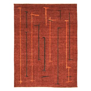 Markapur Hand-Knotted Red Area Rug