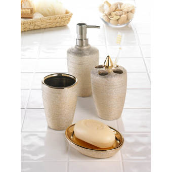 Wrought Studio Bouleaux 4 Piece Bathroom Accessory Set