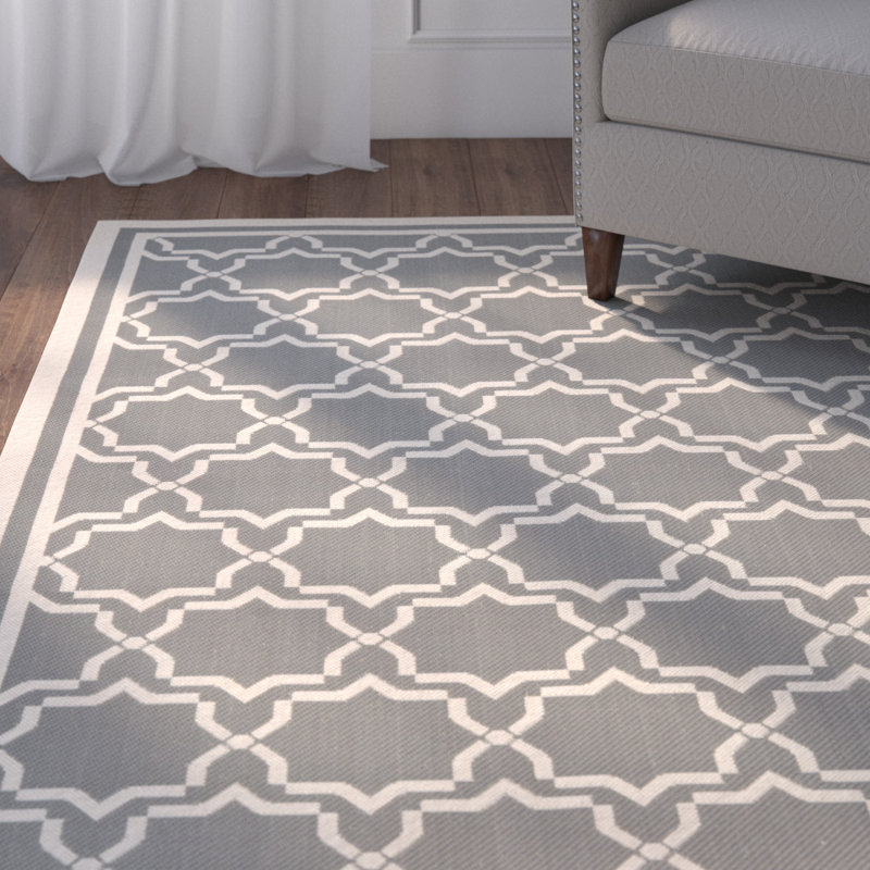 Winston Porter Herefordshire Geometric Grey Beige Indoor Outdoor Area Rug Reviews Wayfair