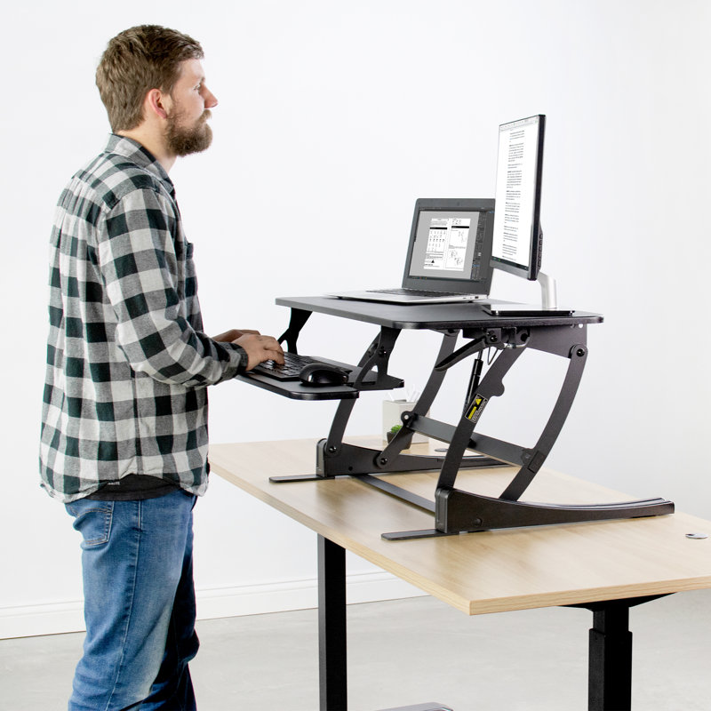 Vivo Monitor Riser Tabletop Sit Stand Height Adjustable Standing Desk Wayfair