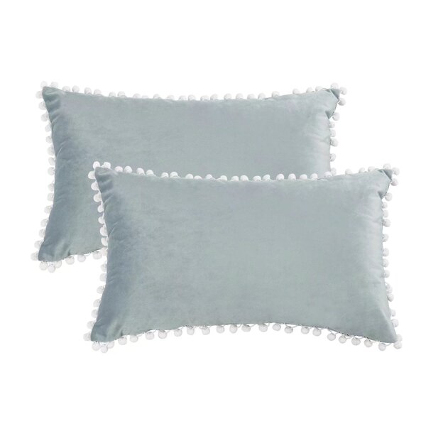 Pillow Perfect Decorative Gray Textured Rectangle Solid Toss Pillows 2-Pack