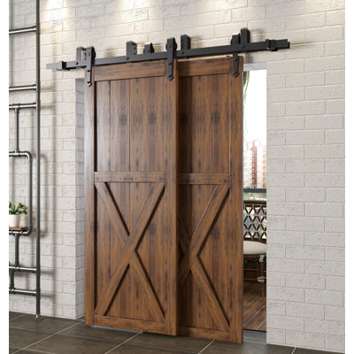 Arrow Bypass Barn Door Hardware Kit Homacer Track Length 792 in