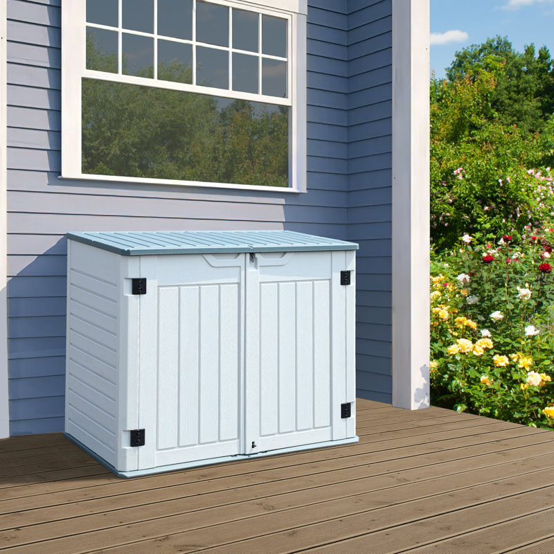 ((incomplete Box 2/2))4.25 ft. W x 2.4 ft. D Resin Storage Box Siding Color: Off-white