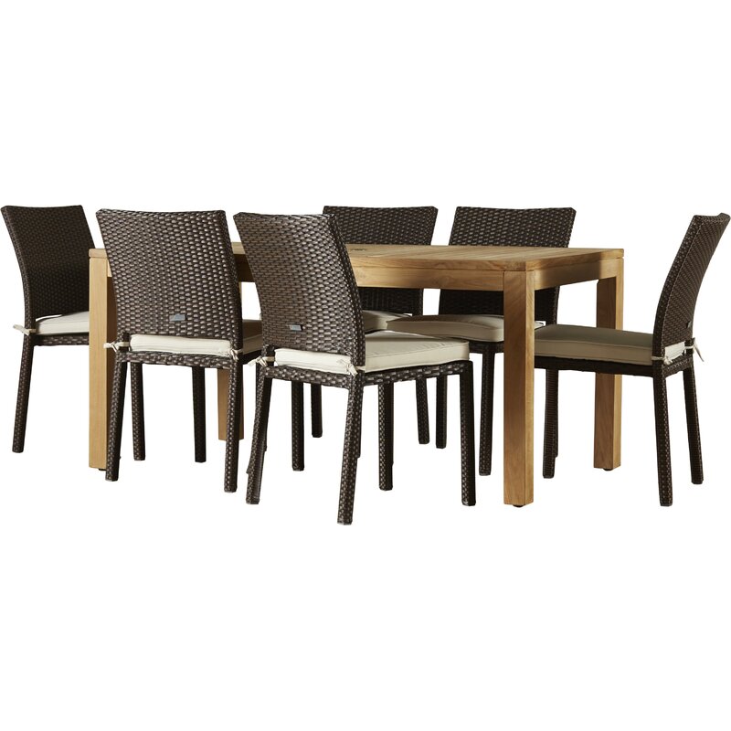 Beachcrest Home Arango 7 Piece Dining Set With Cushions Reviews