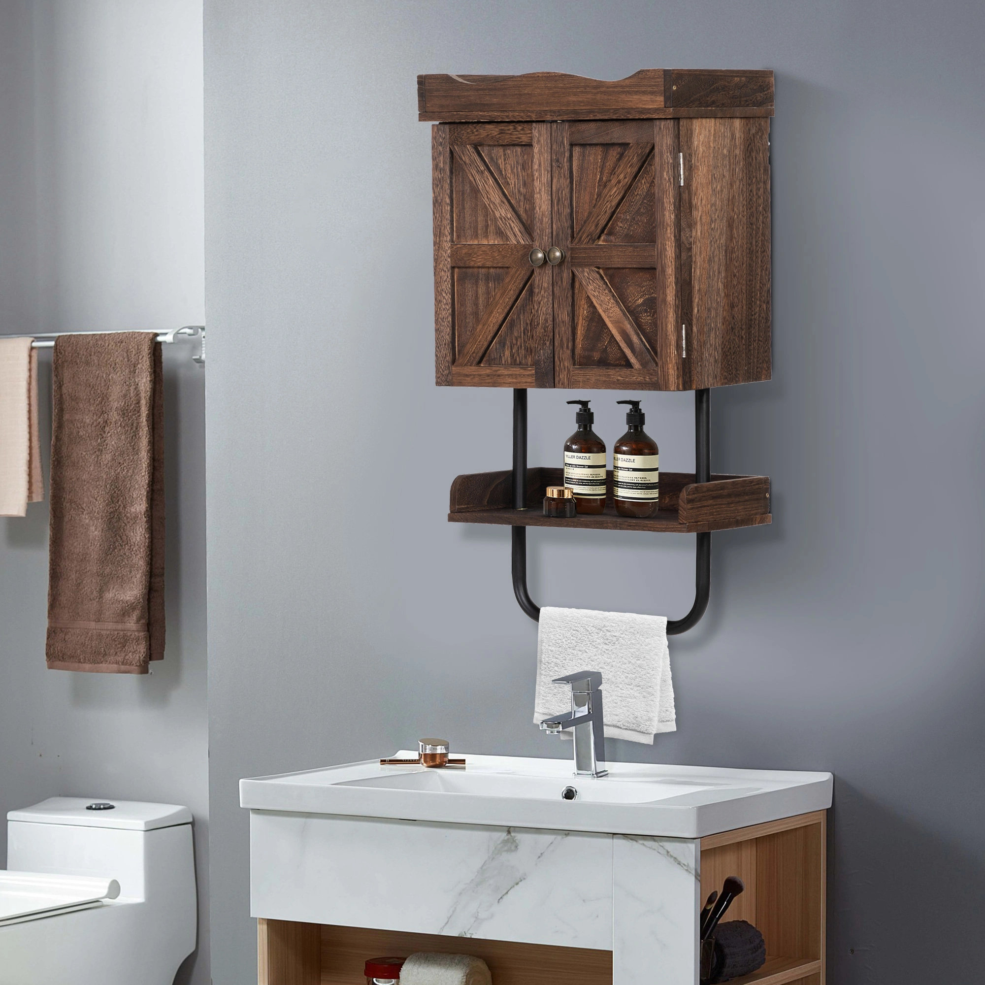 Gracie Oaks Suchey Solid Wood Wall Mounted Bathroom Wayfair