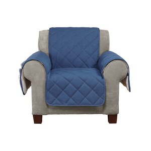 Denim Sherpa Box Cushion Armchair Slipcover