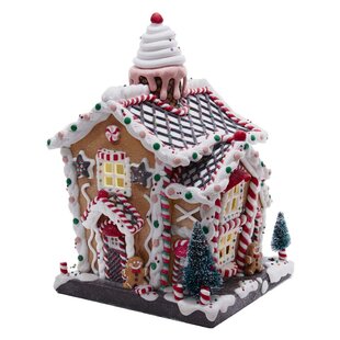Candy Gingerbread House w/ LED Light & Timer 