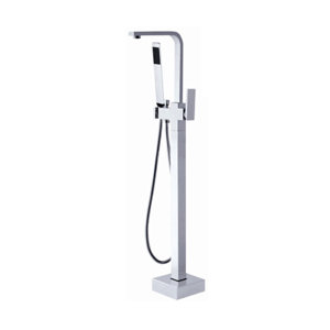 Single Handle Floor Mounted Tub Filler Trim with Hand Shower