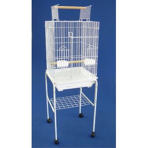 Open Top Small Parrot Bird Cage with Stand