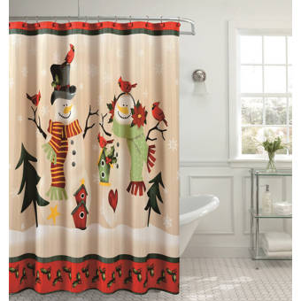 The Holiday Aisle Shanahan Snowman Single Shower Curtain Wayfair