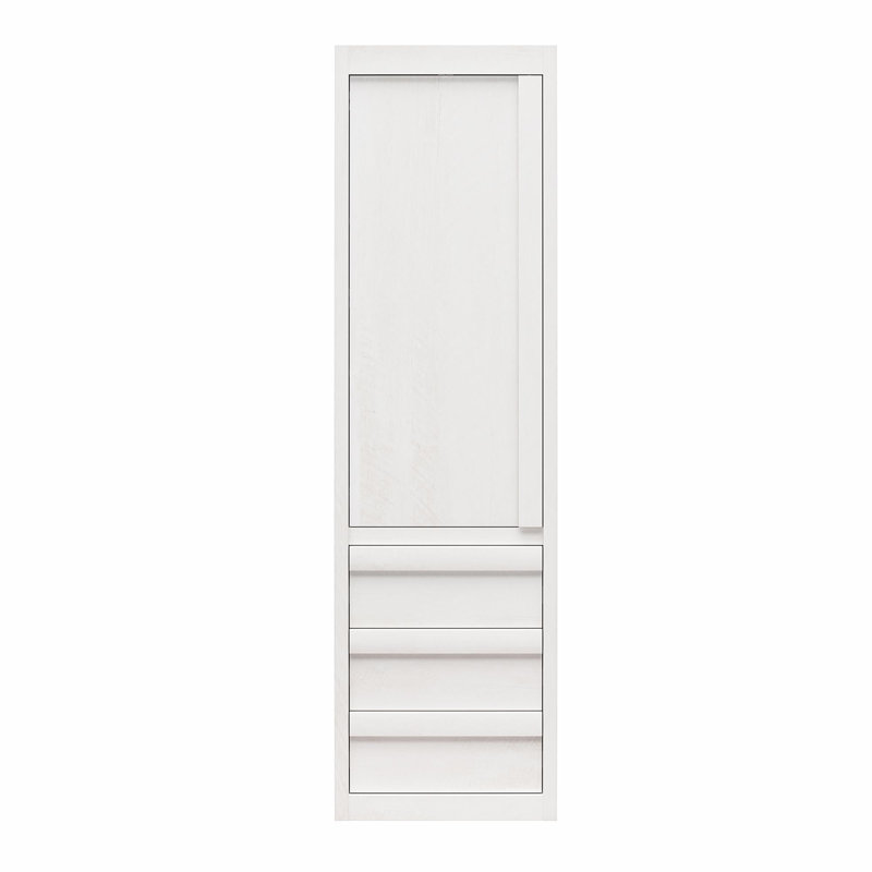 Paramount Armoire Wardrobe Storage Cabinet with Drawers Color: Ivory Oak